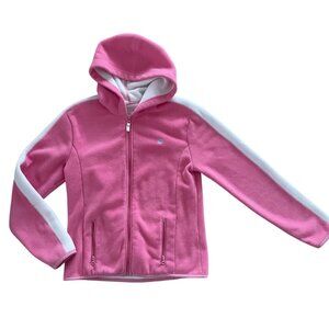 VTG Y2K 90s Aeropostale Zip Up Hoodie Fleece Pink Cream Butterfly Logo Women M